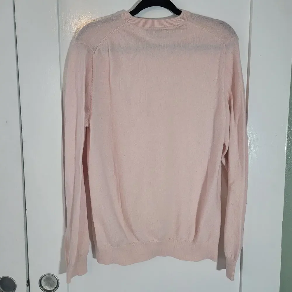 Rodd & Gunn Size L Men's Wool‎ Cashmere Crewneck Light Pink Pullover Sweater